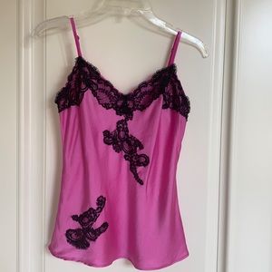 Fuchsia (Hot Pink) silk camisole - Size Small